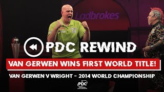 MVGs FIRST WORLD TITLE Van Gerwen v Wright  2014 World Championship Final [upl. by Lednik]