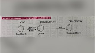 Organic conversion of Benzaldehyde to cinnamic aldehyde class 12th [upl. by Tenn]