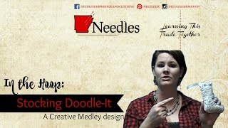 Needles Embroidery Tutorial  Snowman Stocking DoodleIt [upl. by Adnala479]