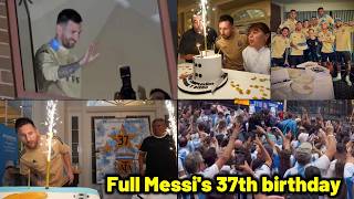 Messi reaction to fans celebrating his 37th birthday before Argentina vs Chile [upl. by Treblah]