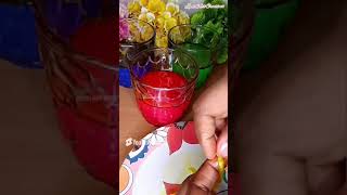 DIY water Diya DIY colourful Diya DIY glass Diya homemade Diya Diwali specialstatusshortsdiy [upl. by Hendricks]