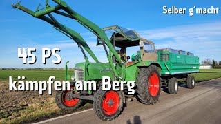 45 PS kämpfen am Berg  REISCH 57 Tonner voll beladen [upl. by Darcee939]