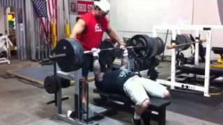 Jim Wendler Bench Press 405x1 [upl. by Namrehs]