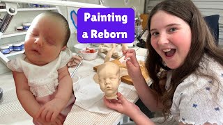 ALIYAH PAINTS A REBORN TO LOOK LIKE HER AS A BABY [upl. by Ydneh]