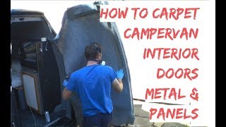 DIY Carpet Lining CamperVan Doors  VW T4 Carpet Van Door Metalwork amp Ply Panels [upl. by Ackerley]