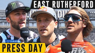 2023 East Rutherford Supercross  Press Day ft Eli Tomac Ken Roczen Justin Barcia and more [upl. by Hgielyak884]