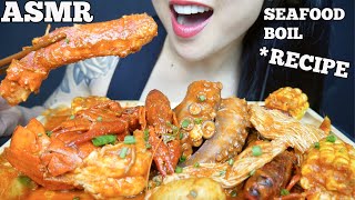 ASMR SEAFOOD BOIL with RECIPE KING CRAB  LOBSTER  OCTOPUS EATING SOUNDS NO TALKING  SASASMR [upl. by Barbee209]