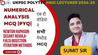 Numerical Analysis MCQ PYQ UKPSC Polytechnic Lecturer 202425 [upl. by Asenaj442]