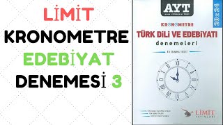 LÄ°MÄ°T YAYINLARI  KRONOMETRE EDEBÄ°YAT DENEMESÄ° 3  TÃœRKÃ‡EHANE [upl. by Dnalra]