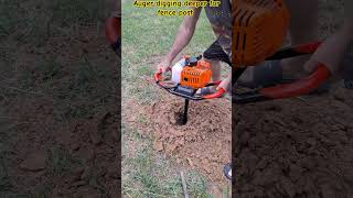 Auger digging deeper Post Hole Digger auger holedigger shortsfeed shorts [upl. by Jacobina]