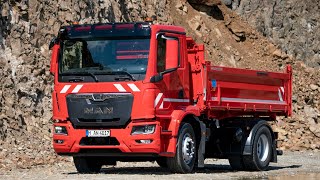 All New 2022 MAN TGM Dump truck  Test Drive and presentation [upl. by Suilenrac]