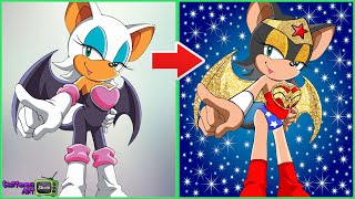 Sonic the Hedgehog Rouge the Bat Glow Up Into Wonder Woman  Super Transformation  Cartoon Art Show [upl. by Shoifet]