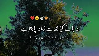 🥀na jany Kya muj se zamana chata hai😔🍁 Deep line 💔 Whatsapp status 💘 Alone status  Urdu shayari [upl. by Bouchard171]