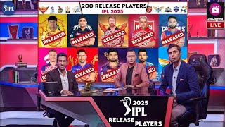 IPL 2025 AUCTION PRE RELEASES  200RELEASED PLAYERS TEAM WISE  sportsvoicetamil [upl. by Asenev58]