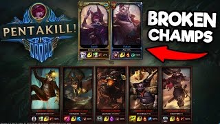 Challenger Xayah and Rakan Vs 5 Silvers INSANE GAME 2 PENTA KILLS NEW CHAMPS BUSTED [upl. by Aeslehc]