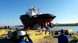 Launching of Damen ASD Tug [upl. by Rycca983]