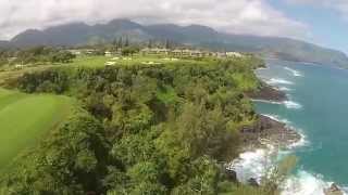 Princeville Makai Golf Resort Hawaii Tee Times Drone [upl. by Eirak]