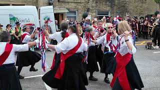 Sowerby Bridge Morris Dancers at The Village Restaurant on Rushbearing Day [upl. by Anilam]