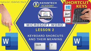 LESSON 2 Microsoft Word shortcuts A to Z [upl. by Glick537]