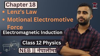 Lenzs Law  Motional Electromotive Force  Class 12 Physics Chapter 18  Electromagnetic Induction [upl. by Beal969]