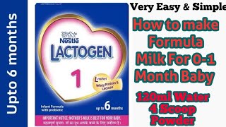 Lactogen 1 Baby Powder 01 month  Hindi  Formula milk for baby How to make formula milk [upl. by Kcirtapnhoj]