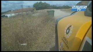 WRC Portugal Rally Loeb nearly hits a motorbike 2010 [upl. by Polivy]