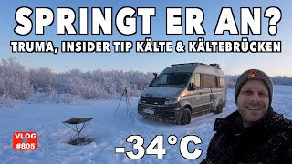 805 MINUS 34°C  SPRINGT DER MOTOR AN Norwegen am Limit  MAN TGE 4x4  MegaMobil Lounge 600 [upl. by Akiemaj]