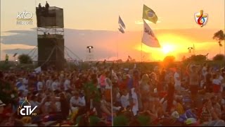 Veillée de prière avec les jeunes pèlerins et le pape François à Brzegi Pologne [upl. by Dedric]