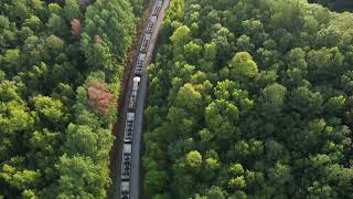 Crossing Chickamauga Creek with empty coal hoppers CSX WampA [upl. by Ilene195]