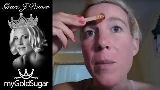 Sugaring Brows  Shaping Brows with My Gold Sugar  Vadazzlecom [upl. by Lahcym]