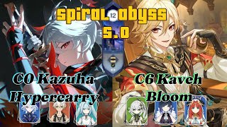 C0 Kazuha Hypercarry amp C6 Kaveh Bloom  Spiral Abyss 50 Genshin Impact [upl. by Tiffanle]