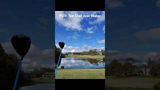 Intimidating teeshot 🏌️‍♂️⛳️ over water 💦 pov golfpov golf shottracer luckshotgolf [upl. by Alonso]