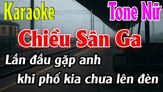 Chiều Sân Ga Karaoke Tone Nữ Karaoke Lâm Organ  Beat Mới [upl. by Ahse]