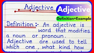 AdjectiveWhat is AdjectiveDefenition of adjectiveAdjective Class 8 [upl. by Kaenel]