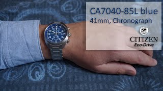 Citizen CA704085L blue 41mm EcoDrive Chronograph Watch [upl. by Nnaeilsel]