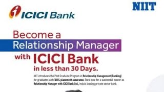 How Can become relationship Manager in ICICI Bank  PGPRM  NIIT IFBI  NIIT PROGRAM [upl. by Milla]