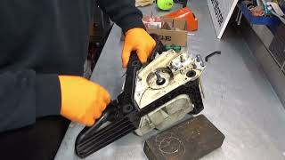 Stihl 018  MS180 not oiling correctly video in english [upl. by Tamiko]