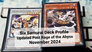 Six Samurai Deck Profile Post Rage of the Abyss November 2024 [upl. by Leind]