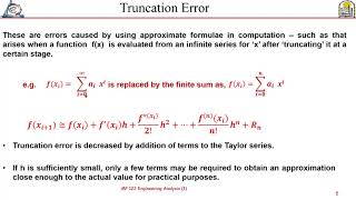 Lecture 6 Truncation Errors and the Taylor Series [upl. by Nonie]