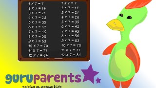 Math song  7 times tables Teach your child to count by 7s [upl. by Frazier886]