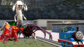 Building A Thomas Train Chased By New Cursed Percy And Monster Toby Train In Garrys Mod [upl. by Toddy]