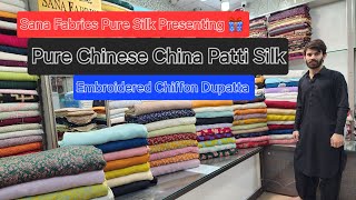 Pure China Patti Chinese Silk Pure Chiffon Embroidered Dupatta With China Patti Limited Stock [upl. by Carder]