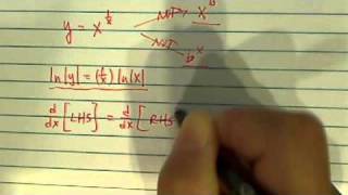 Logarithmic differentiation derivative yx1x [upl. by Janet197]