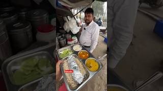 110₹ ka best thali 🥵😍 streetfood thali food foodcity foodie shorts vegthali indianstreetfood [upl. by Seidnac]