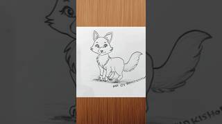 Easy way to Draw a fox with pencil 🖌️🎨 drawing [upl. by Udelle]