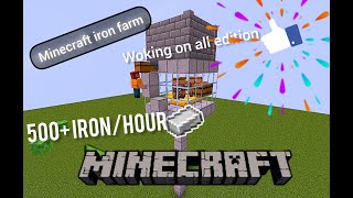 Easiest Iron farm in Minecraft  Java  Bedrock Edition [upl. by Winnifred]