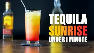 Amazing Tequila Sunrise Recipe Under 1 Minute [upl. by Aivatra620]