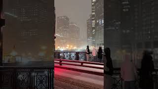 Welcome to Chicago the city of dreams and snow enjoy late night snow drive and winters magic↑ [upl. by Yelhs]