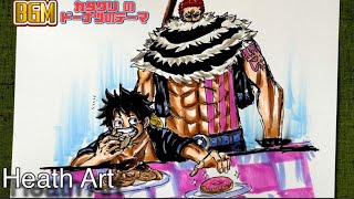 【ONE PIECE】カタクリのドーナツを食べるルフィ描いてみた！Drawing Luffy eating Katakuris donut [upl. by Reinhart662]