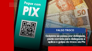 Golpista se passa por delegada pede comida para delegacia e aplica e golpe do troco via Pix [upl. by Luckin]